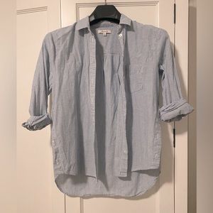 🍓Madewell | blue white striped button shirt
